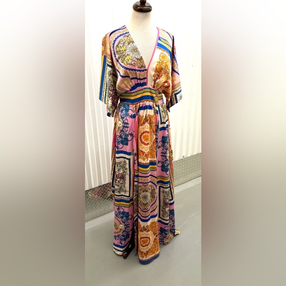 BOHO vibrant pretty print maxi dress - Picture 1 of 16